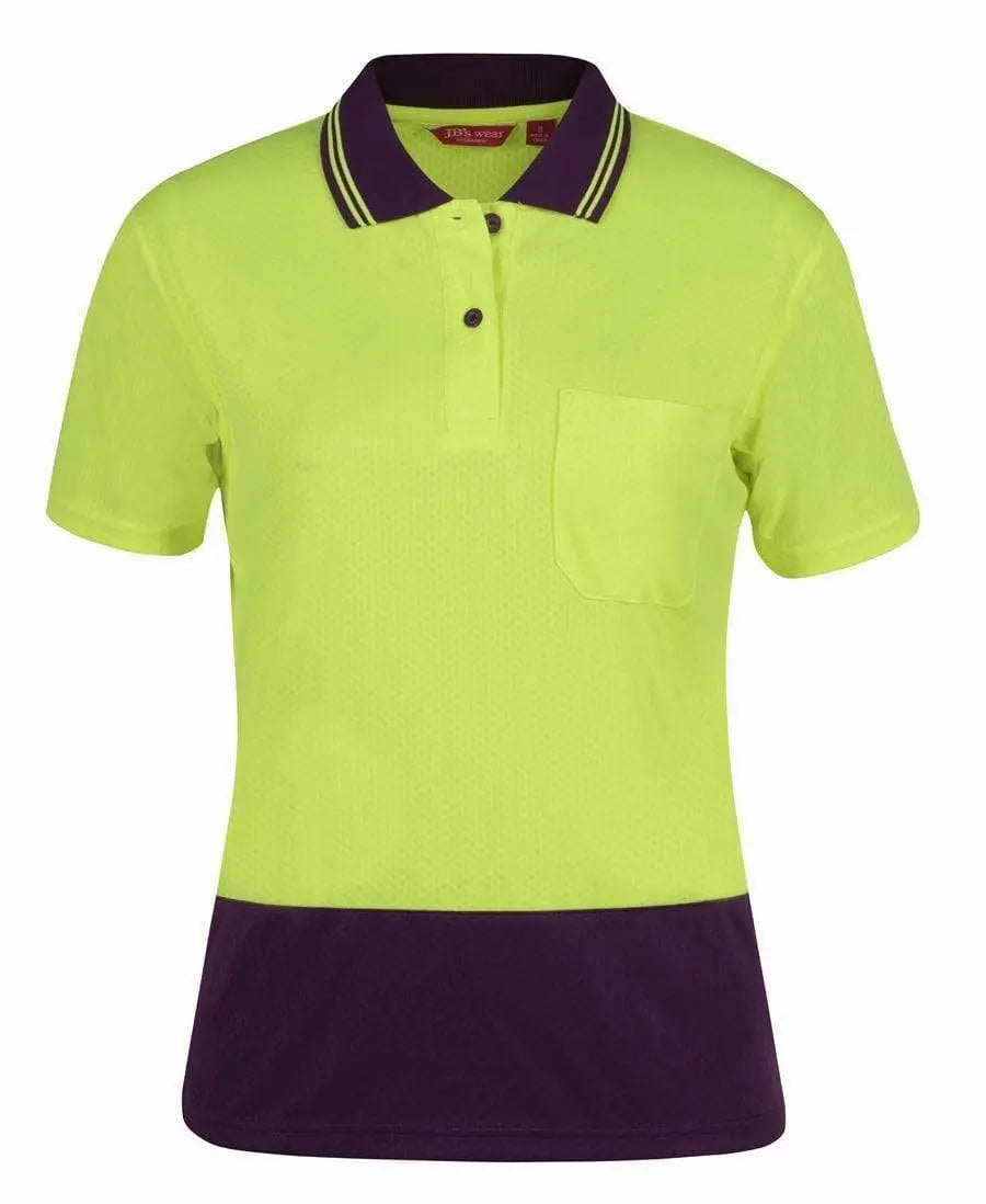 JB'S Hi-Vis Ladies Short Sleeve Jacquard Polo 6HJS1 Metro Workwear.